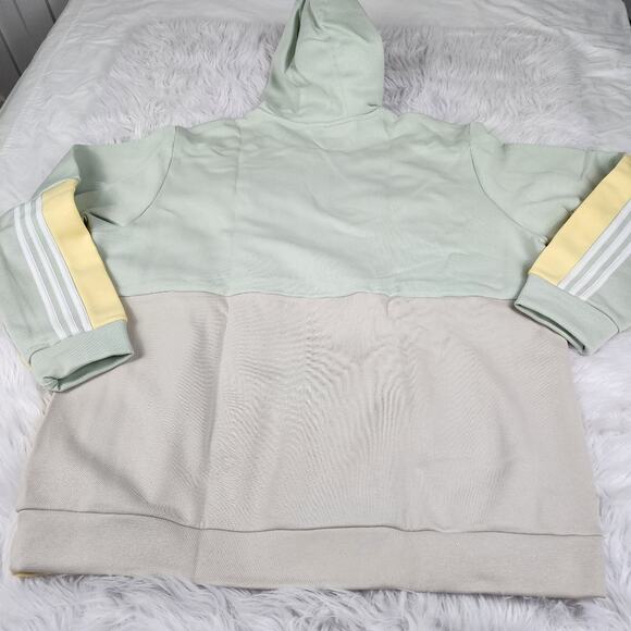 Men's XL adidas Colorblock Full-Zip Hoodie in Linen Green/Alumina/Almost Yellow - Picture 4 of 9